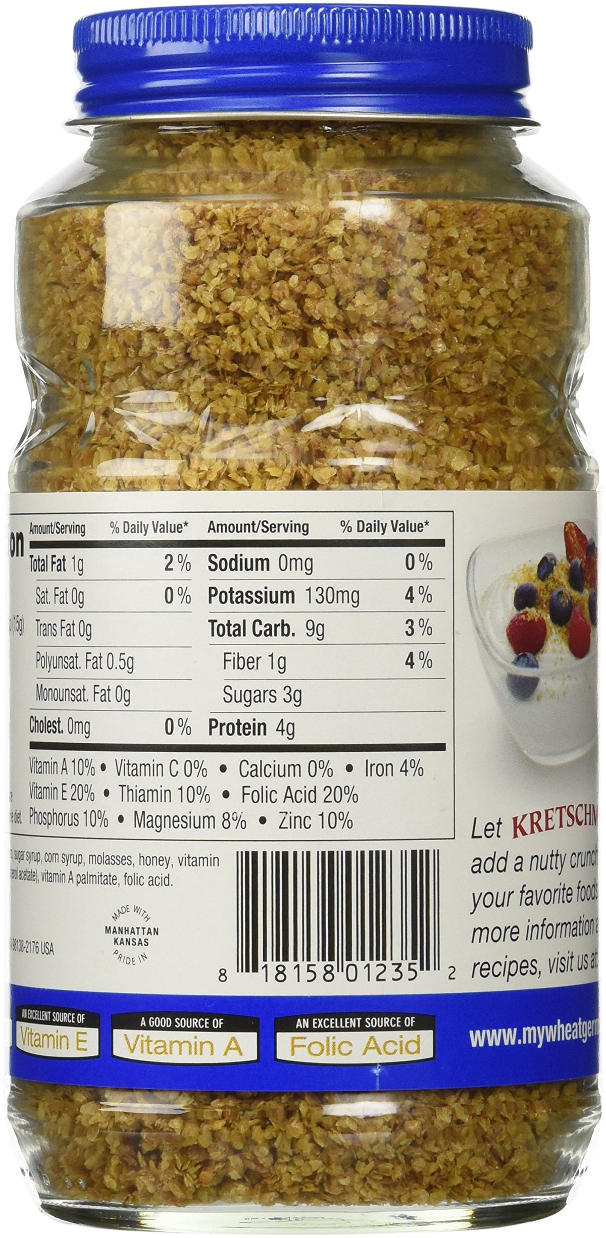 Kretschmer Wheat Germ Honey Crunch serving bowl with nutty crunch and honey sweetness