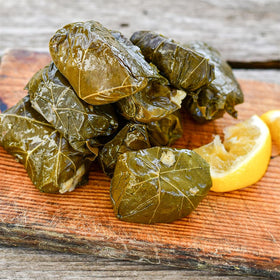 Krinos Grape Leaves in brine invites quick dolma or tapas prep.
