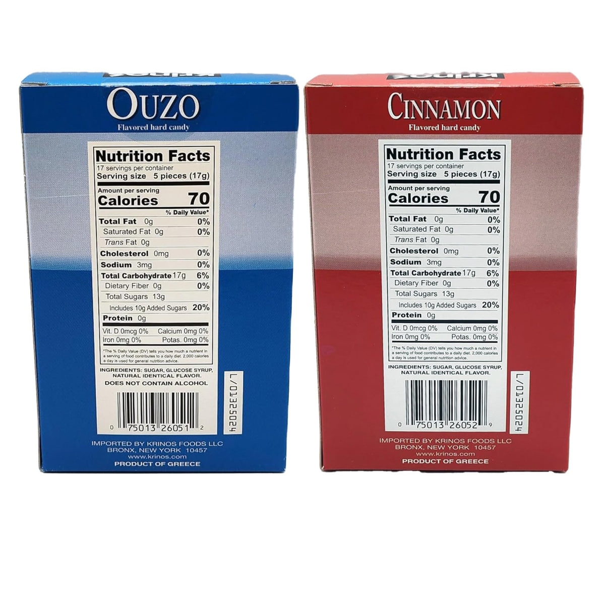 Krinos Ouzo Candy cinnamon-licorice pieces close-up showcase bold, balanced flavor