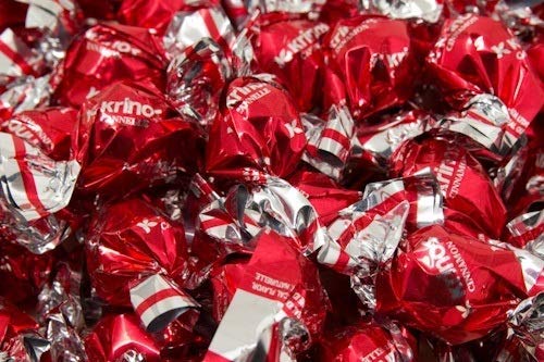 Krinos Ouzo Candy two-pack packaging simplifies gifting or stocking