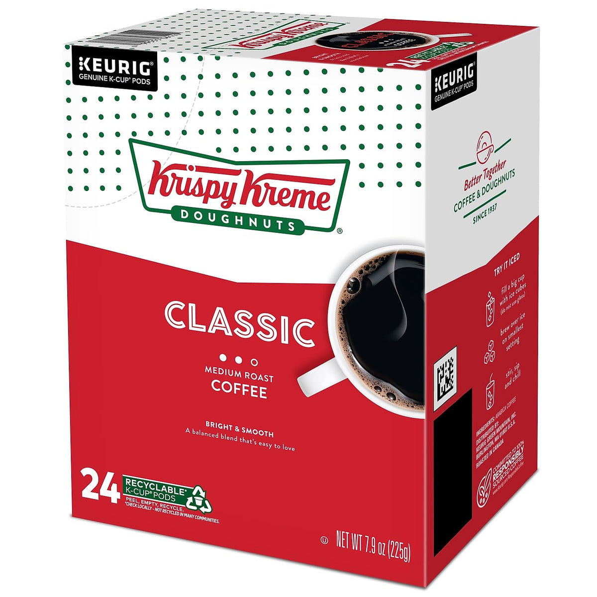 Krispy Kreme Classic coffee bean scene, premium blend imagery.