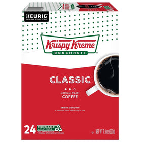 Krispy Kreme Classic coffee K-Cup package for Keurig brewers.