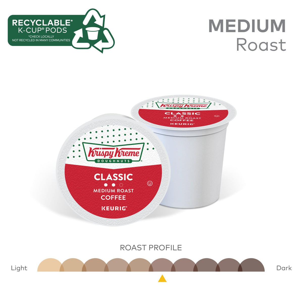 Krispy Kreme Classic pods with Orthodox Union Kosher certification.