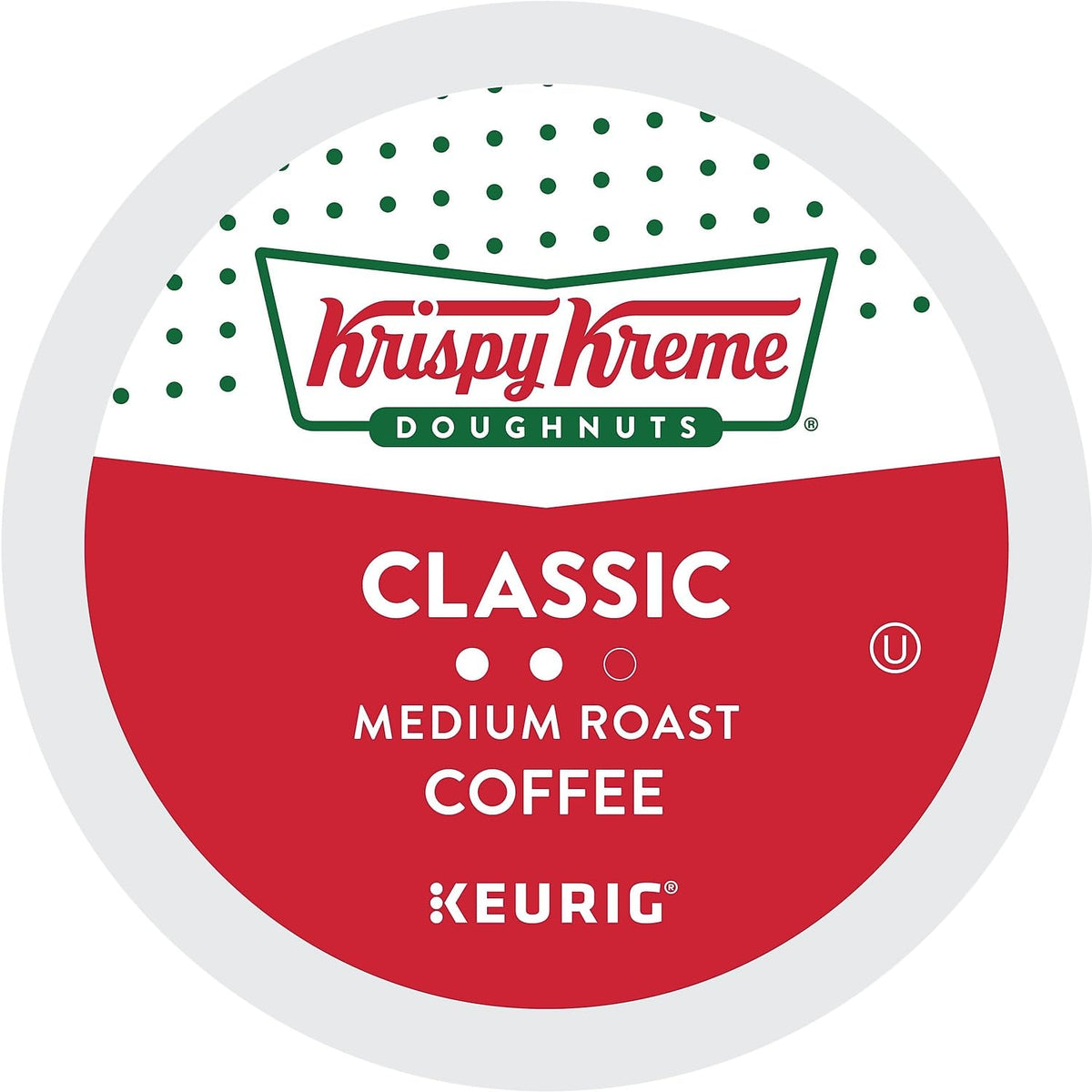 Krispy Kreme Classic coffee mug steaming, inviting morning warmth.