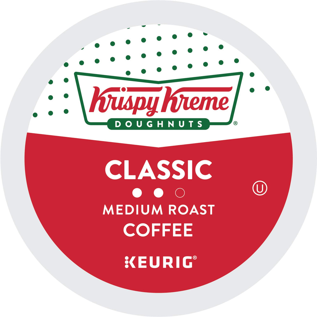 Krispy Kreme Classic coffee pack in a six-pack for steady home or office supply.