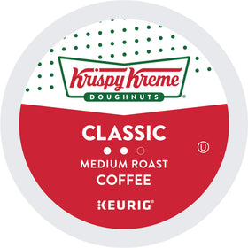 Krispy Kreme Classic coffee pack in a six-pack for steady home or office supply.