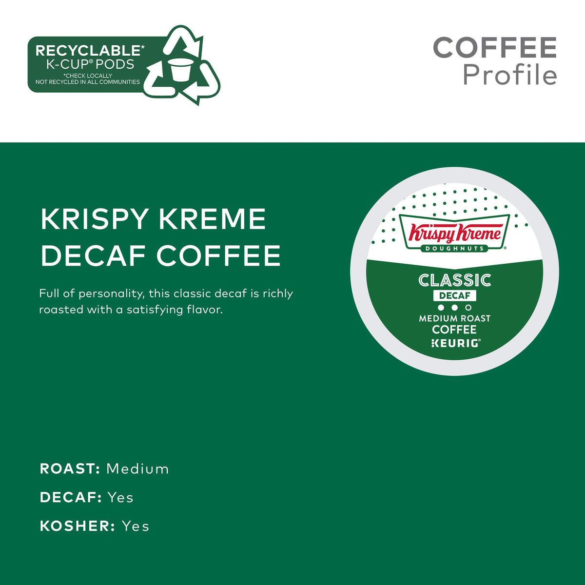 Cup-fill scene with Krispy Kreme Decaf for at-home coffee ritual.