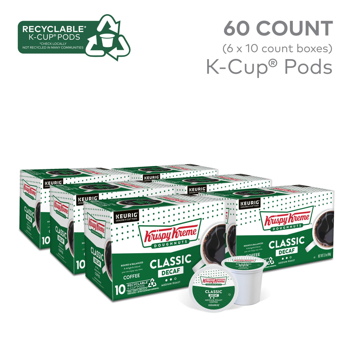 Aromatically rich Krispy Kreme decaf pods for your morning ritual.