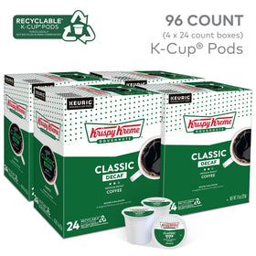 Krispy Kreme Classic Decaf pod close-up highlighting rich roast notes