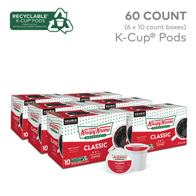 Krispy Kreme Classic medium roast cup steaming with inviting aroma.