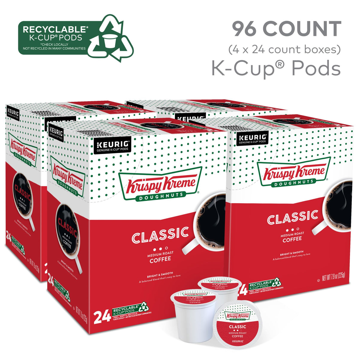 Krispy Kreme Classic Medium Roast pod close up with bright notes