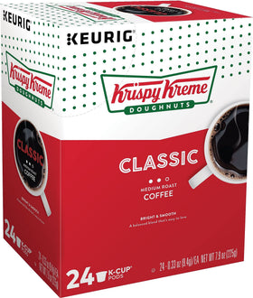 Krispy Kreme Classic medium-roast pod closeup highlighting aroma.