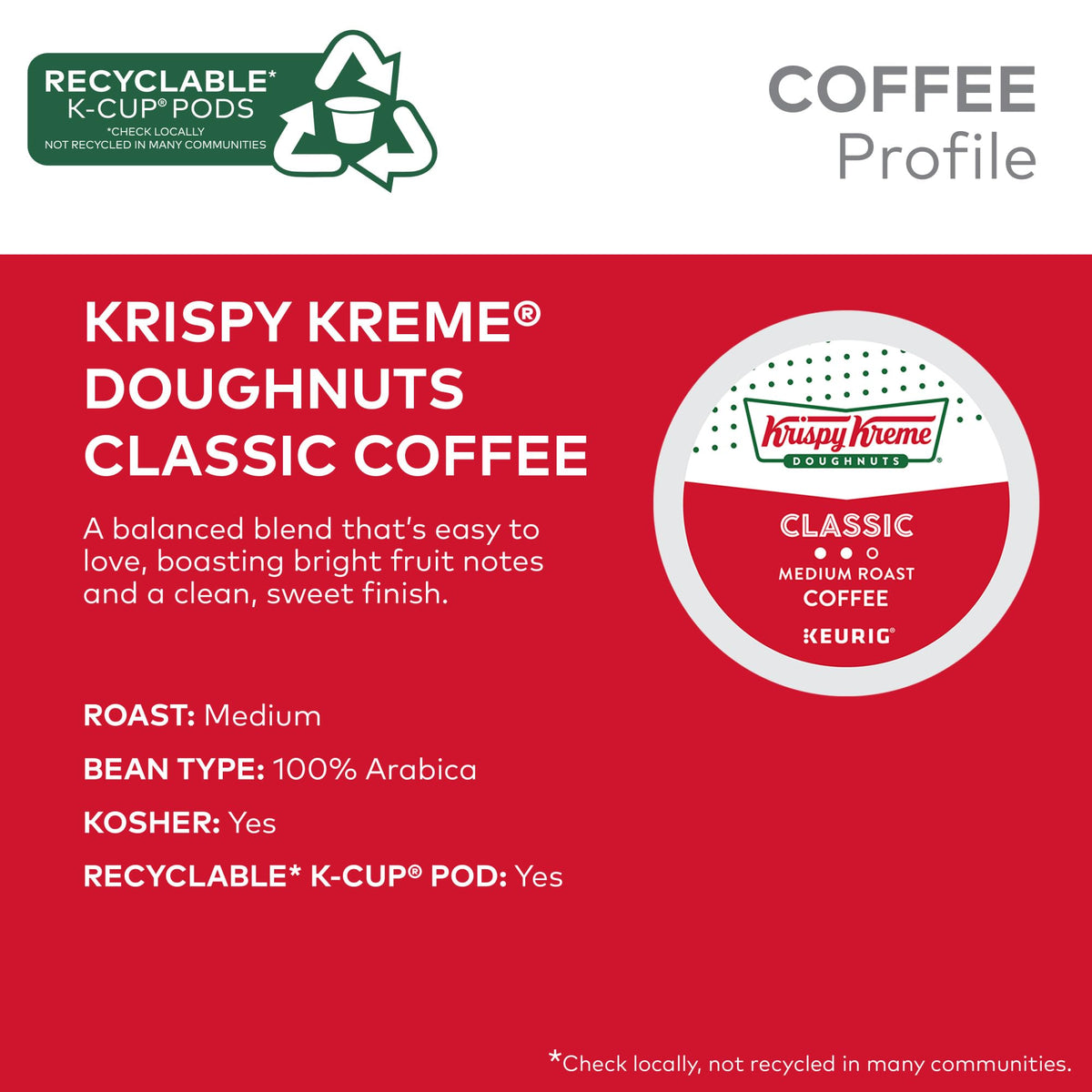 Krispy Kreme coffee pod box showing Keurig compatibility