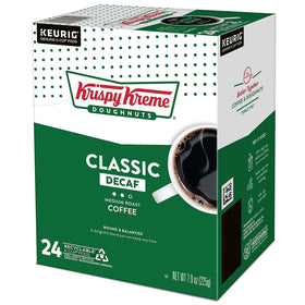 Krispy Kreme Decaf K-Cup steaming cup releases inviting aroma