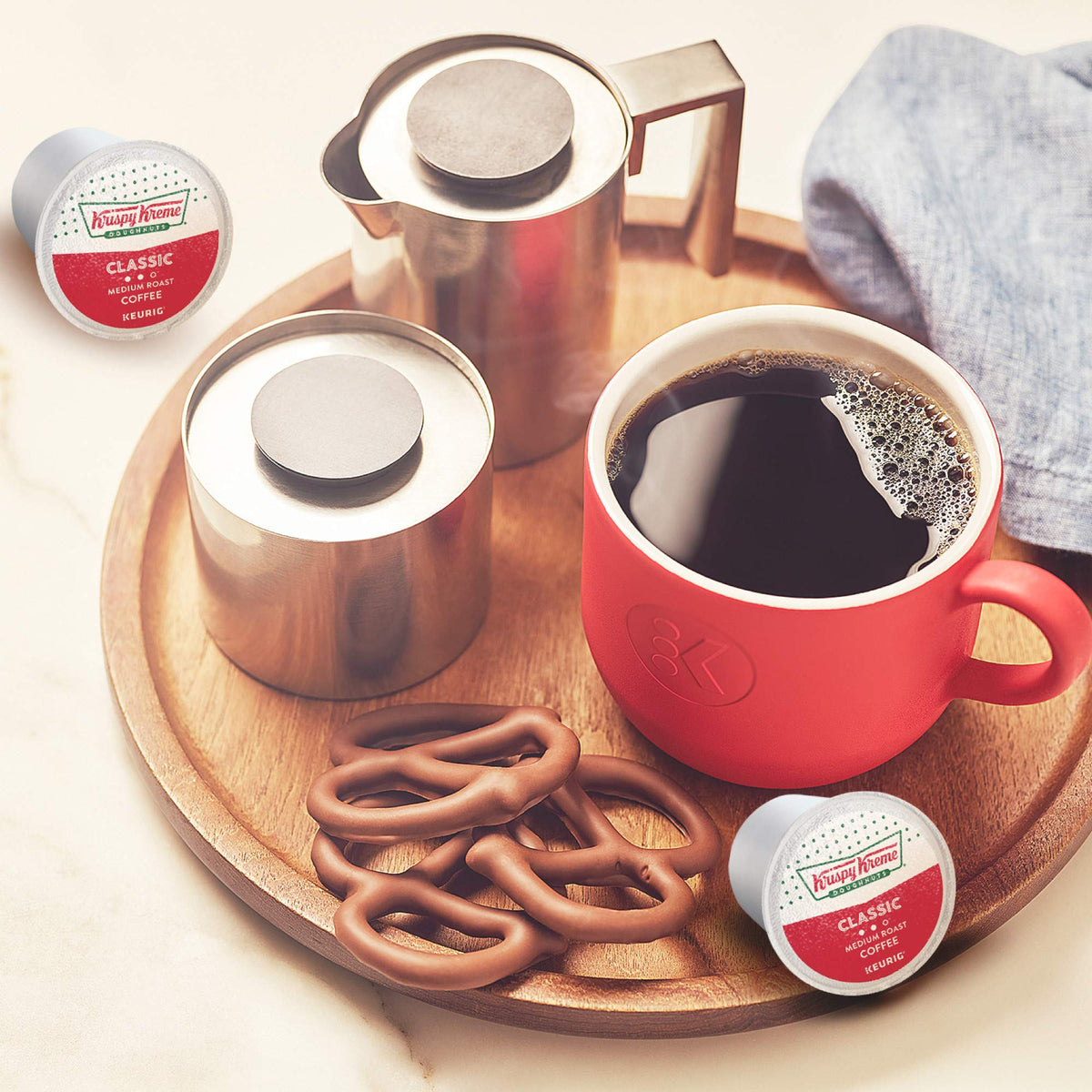 Krispy Kreme Doughnuts Classic coffee packaging details and branding