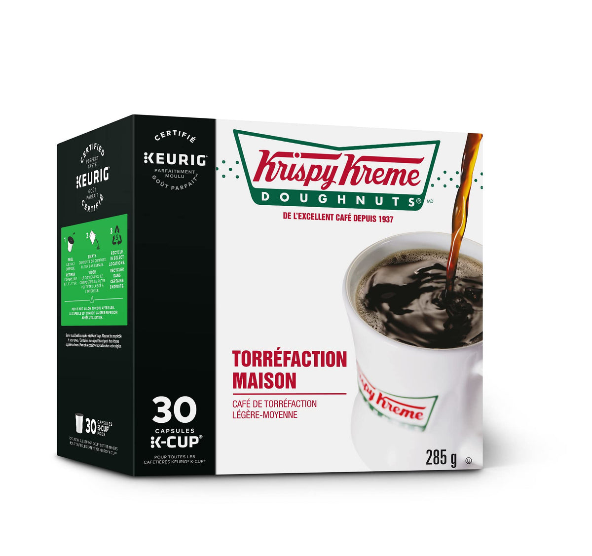 K-Cup pod sleeve with Krispy Kreme branding ready for Keurig compatibility and convenience.