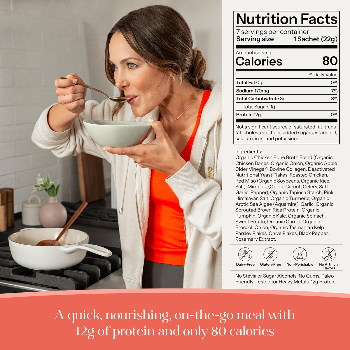 KROMA 24K bone broth powder scoop for quick protein boost