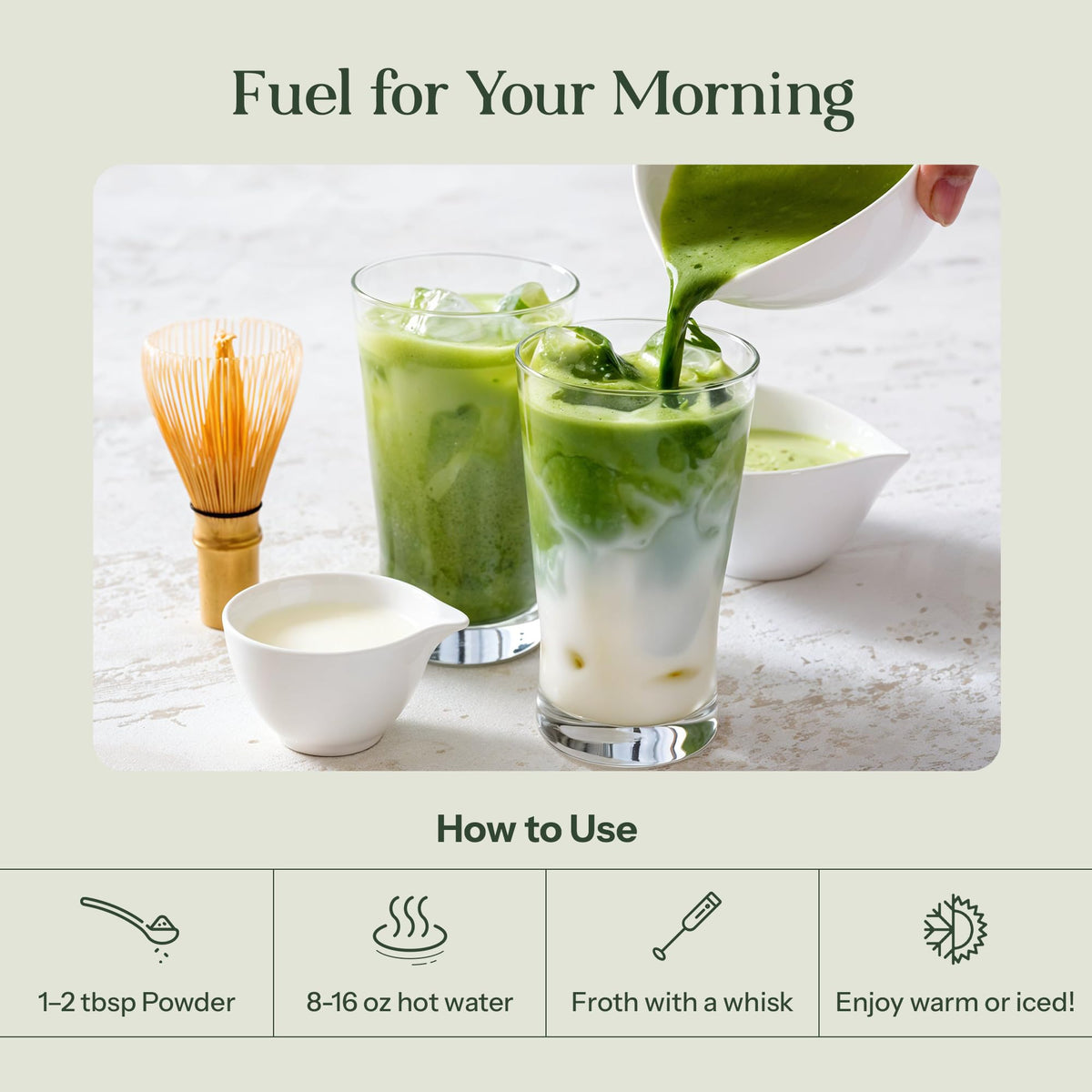 Kroma Beauty Matcha Latte mug with steam, highlighting a creamy latte and warm notes.