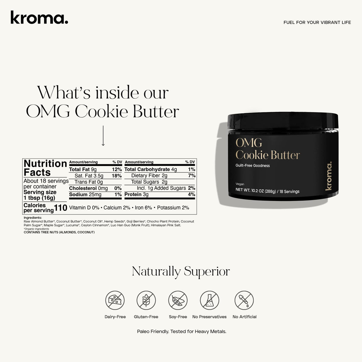 KROMA Cookie Butter on toast, a creamy breakfast spread.