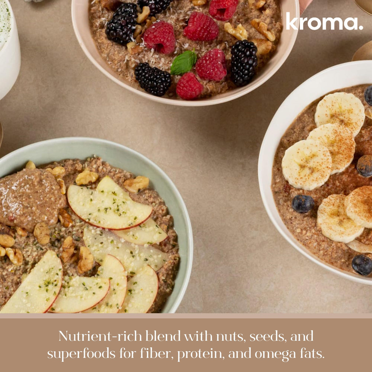 KROMA Super Porridge prepared with non-dairy milk for easy prep