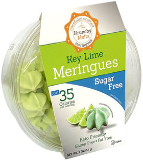 Krunchy Melts Key Lime meringue cookies packaging for convenient on-the-go snacking