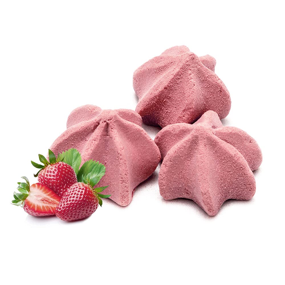 Close-up of Krunchy Melts meringue cookies showing crispy, airy texture.