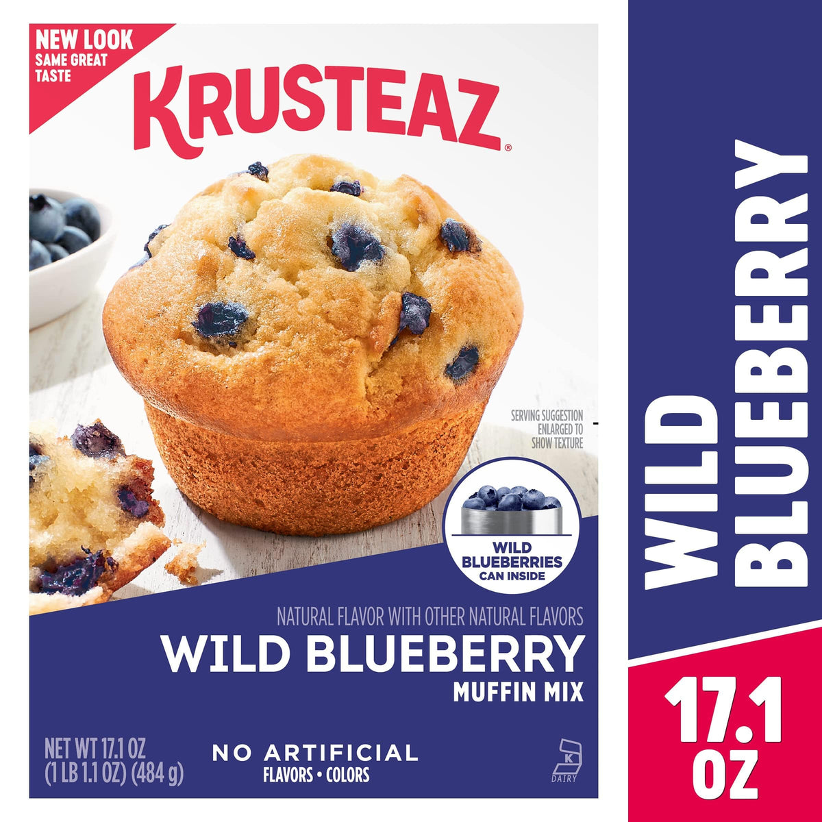 Krusteaz baking scene with muffins implies simple at-home baking