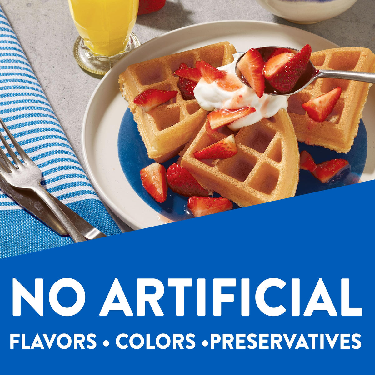 Close-up of Krusteaz Belgian waffle crust for a crispy exterior.