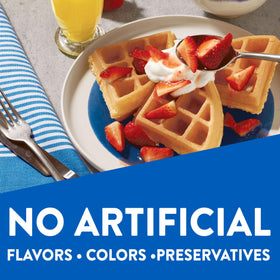 Close-up of Krusteaz Belgian waffle crust for a crispy exterior.