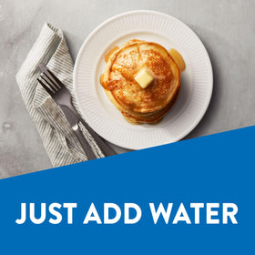 Krusteaz Complete Buttermilk Pancake Mix waffles option yields warm waffles.