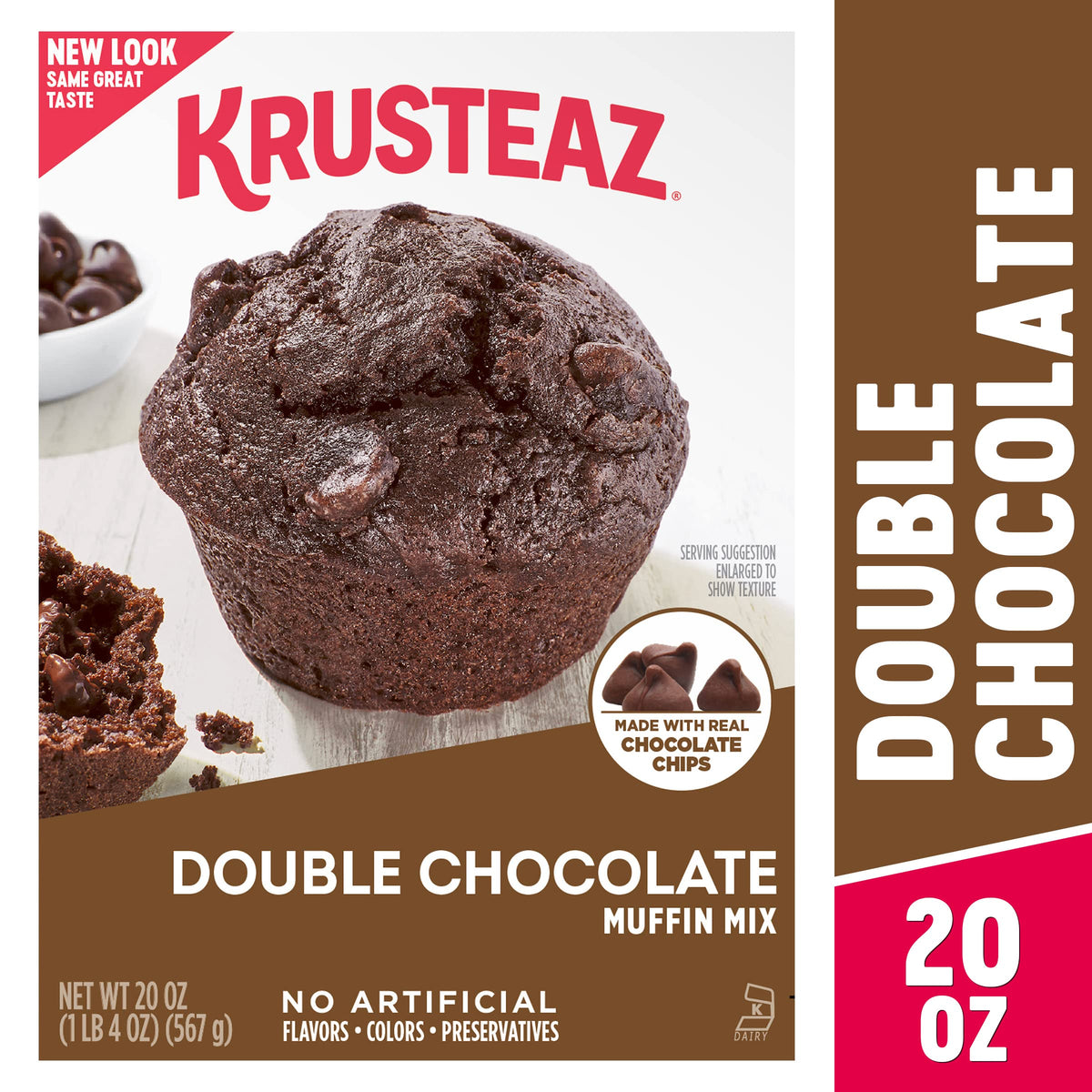 Krusteaz Double Chocolate Muffin Mix mixed bowl ready to blend