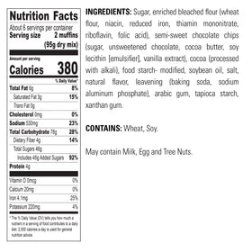 Krusteaz Double Chocolate Muffin Mix six-pack boxes for pantry stocking