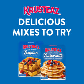 Krusteaz family-size bags simplify batch breakfasts.