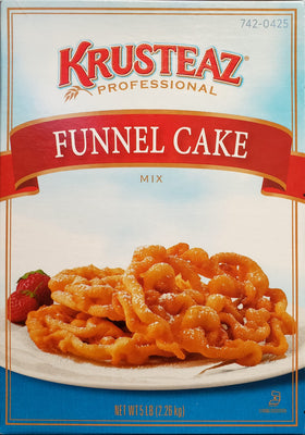 Krusteaz funnel cake mix 5lb box ready for carnival-style treats at home.