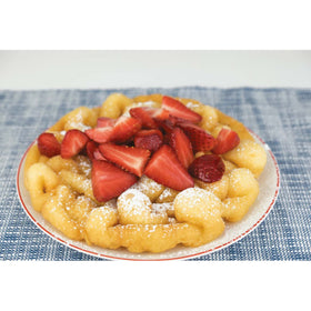 Krusteaz funnel cake mix ready-to-fry for fast batch production.