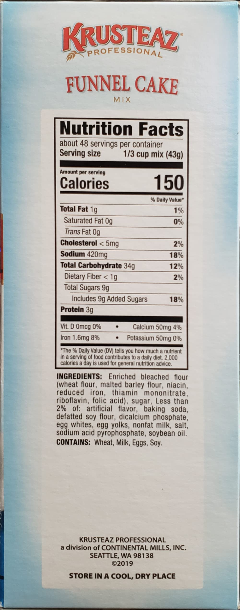 Krusteaz funnel cake mix vanilla flavor for rich, balanced funnel cakes.