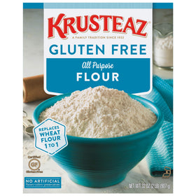 Krusteaz Gluten Free All-Purpose Flour bag 32oz for easy pantry baking