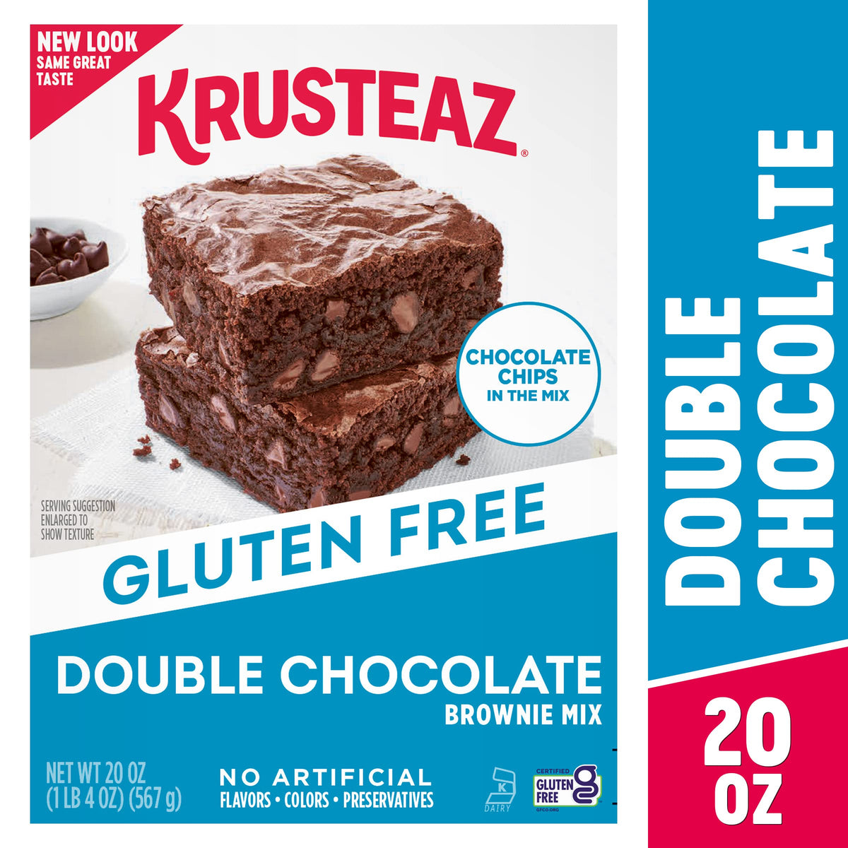 Krusteaz gluten-free brownies in pan ready to bake