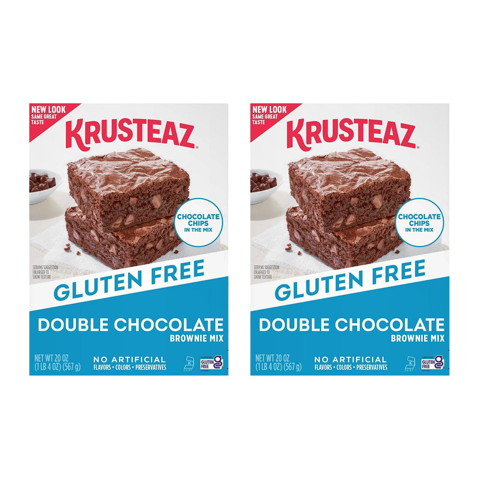Krusteaz gluten-free brownie mix two-box pack for easy gluten-free desserts