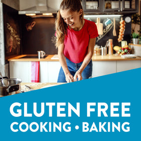 Krusteaz gluten free flour bowl with dry ingredients ready for mixing