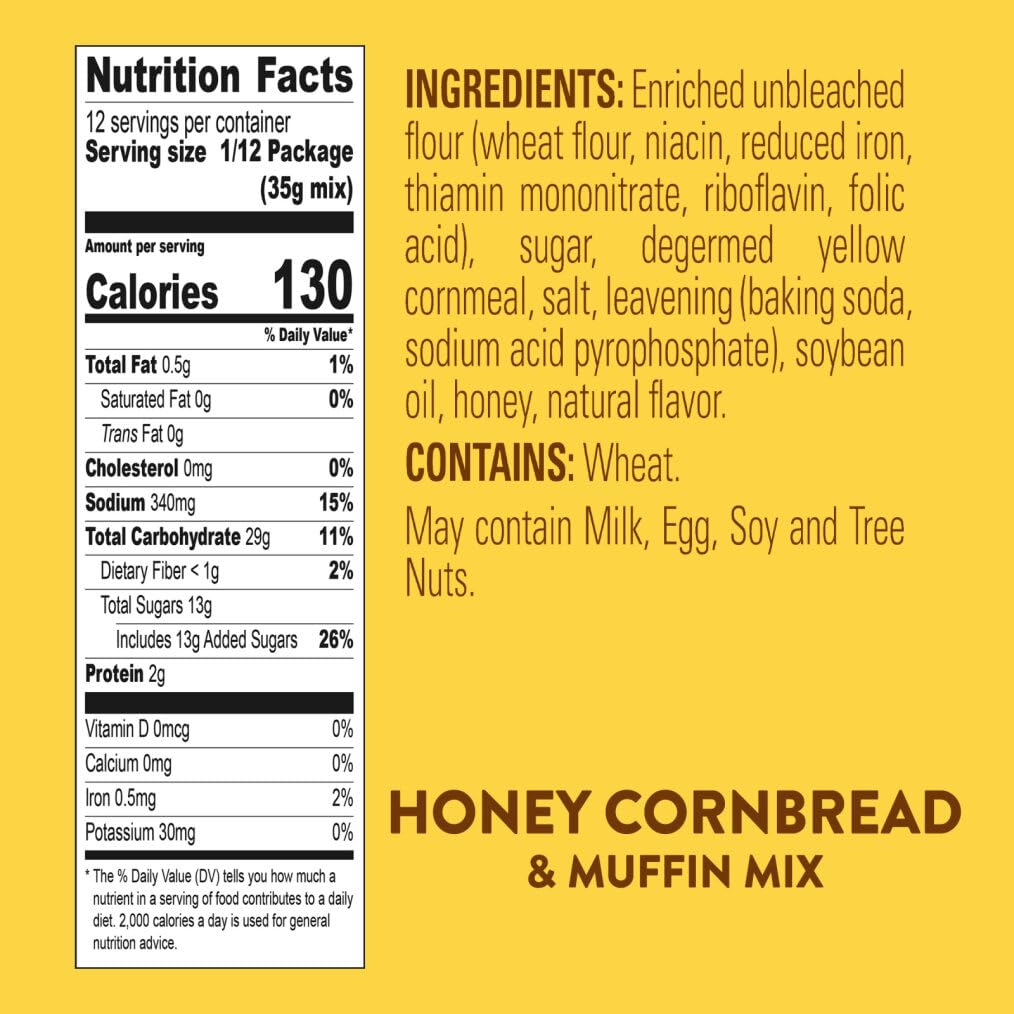 Krusteaz Honey Cornbread Mix boxes on shelf, value-packed pantry staple