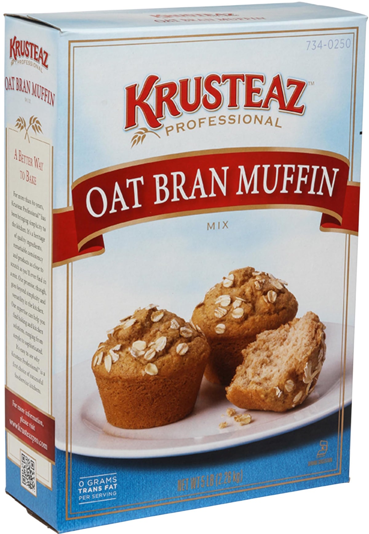Krusteaz Muffin Mix Oat Bran 5lb box for easy large-batch baking.
