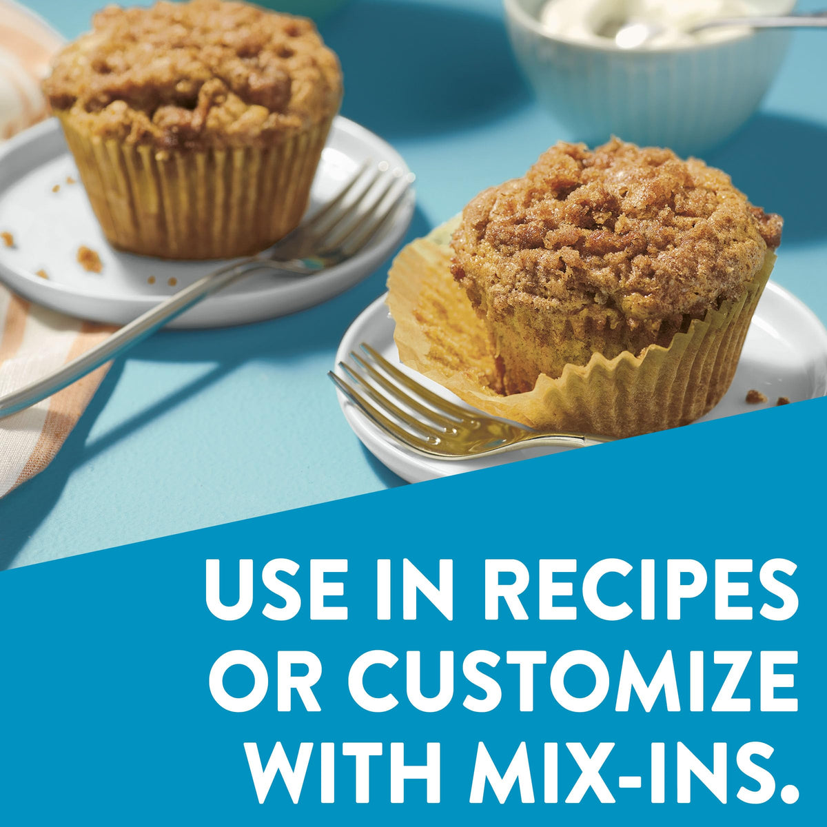 Warm cinnamon aroma fills kitchen with Krusteaz gluten free crumb cake.