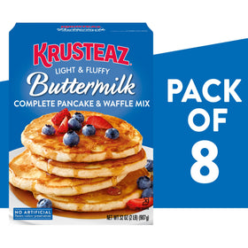 Krusteaz pancake mix just add water for fast, golden-brown pancakes.