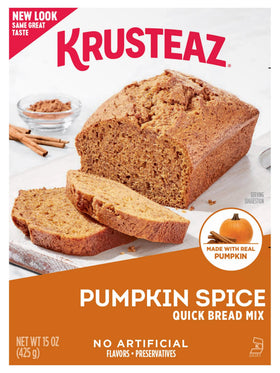 Krusteaz Pumpkin Spice Quick Bread Mix batter is ready in minutes.