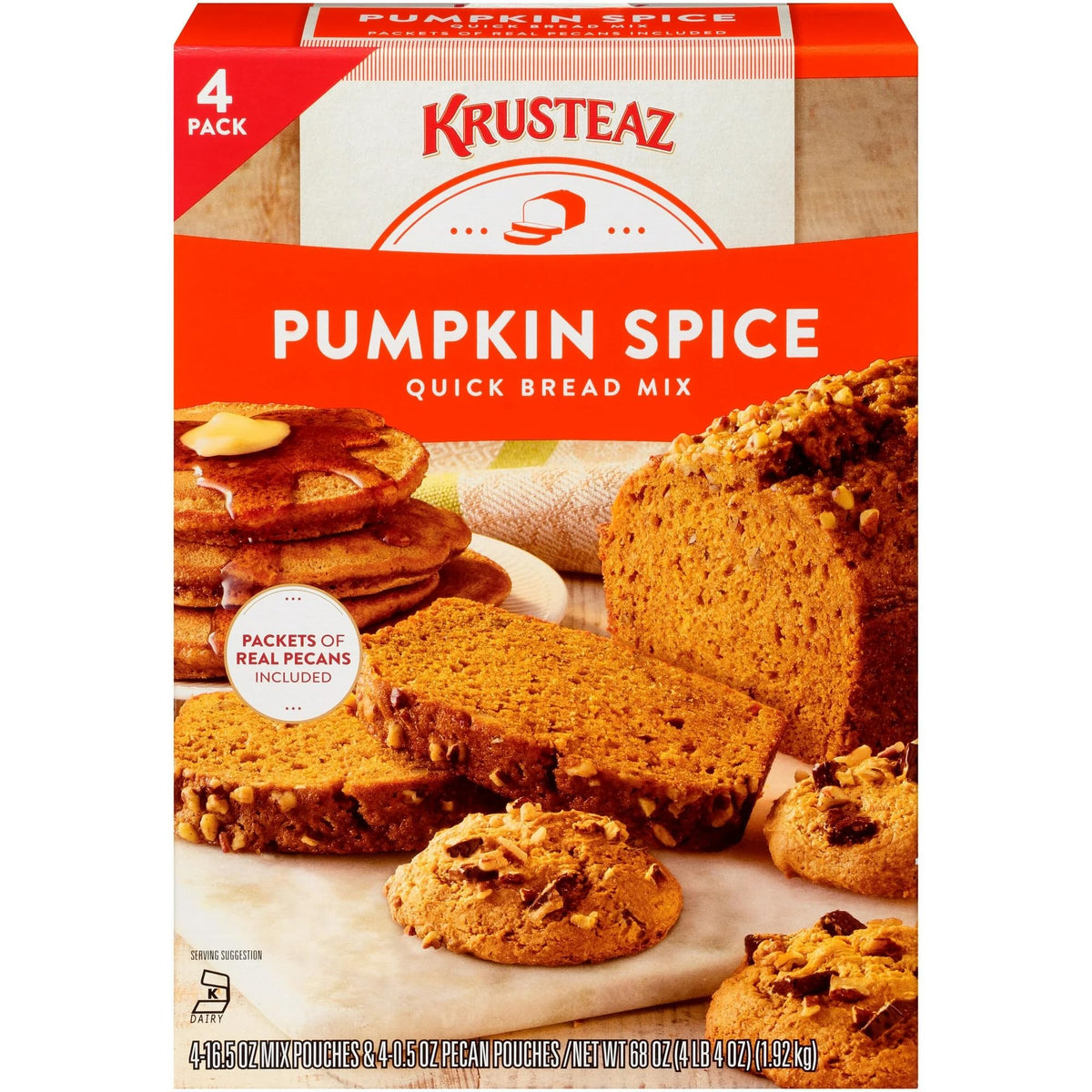 Aromatic Krusteaz Pumpkin Spice Quick Bread baking in oven, inviting autumn delight
