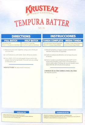 Krusteaz Tempura Batter Mix—just add water, fast batter prep for home cooks.