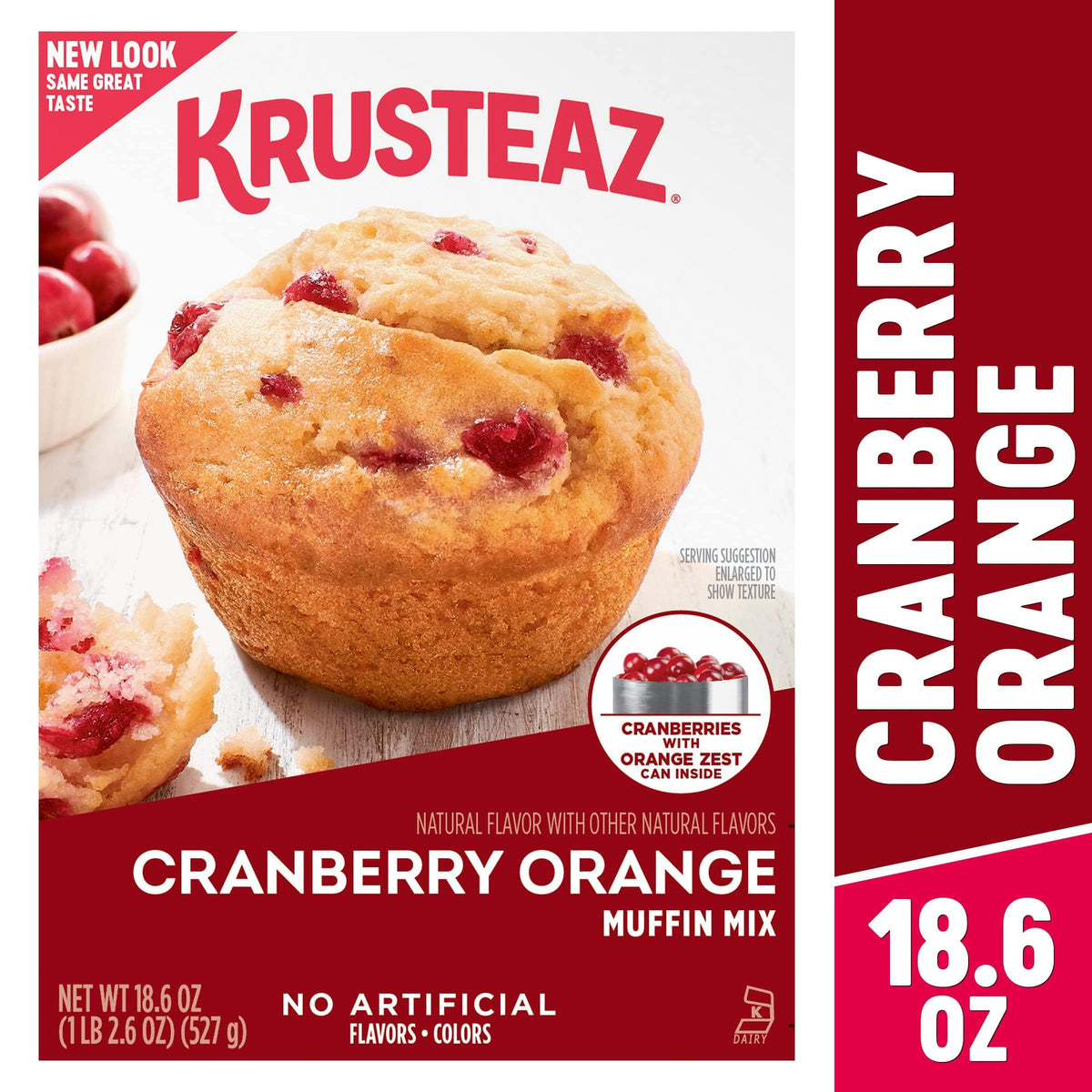 Krusteaz Variety Pack box front showcases three tasty mixes