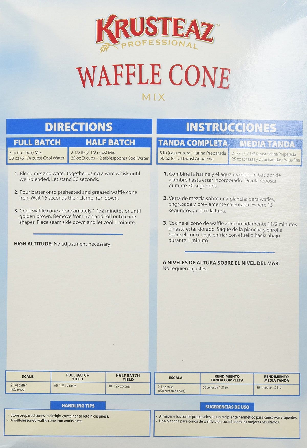 Krusteaz Waffle Cone Mix cone-formation flexible after cooking for unique shapes