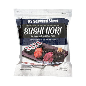 KS Twice Roasted Seaweed Sheets in aluminum packaging preserve freshness for long-term pantry storage.